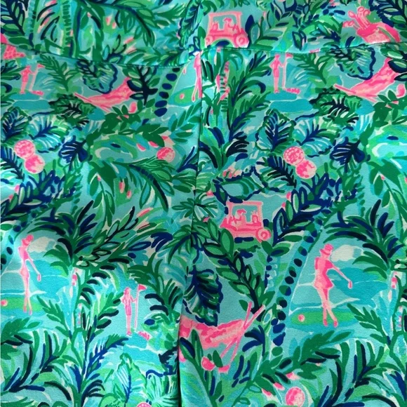 Lilly Pulitzer Luxletic Corso Pull On Golf Pants in Par Fection Print Size 14 - Picture 4 of 10